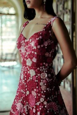 Mishru Dark Pink Rosa Embroidered Gown -Deals Toggora Store 2010mish21 3