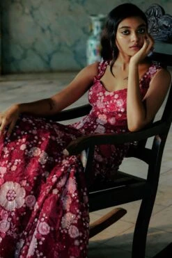 Mishru Dark Pink Rosa Embroidered Gown -Deals Toggora Store 2010mish21 4