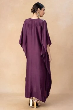 Jayanti Reddy Wine Embellished Kaftan -Deals Toggora Store 20723jr11 5
