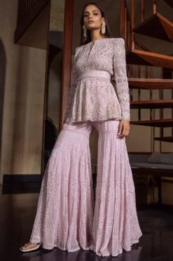 Ritika Mirchandani Lavender Hand Embroidered Sharara Set -Deals Toggora Store 211rm12 3