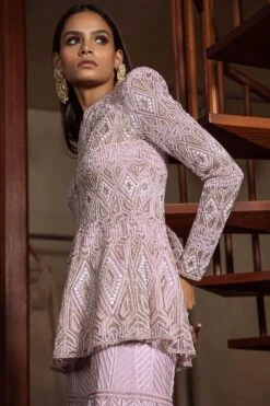 Ritika Mirchandani Lavender Hand Embroidered Sharara Set -Deals Toggora Store 211rm12 4