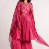 Petticoat Lane By Divya Fushcia Pink Floral Embroidered Sharara Set -Deals Toggora Store 212bpet 0101502 1