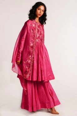 Petticoat Lane By Divya Fushcia Pink Floral Embroidered Sharara Set -Deals Toggora Store 212bpet 0101502 3