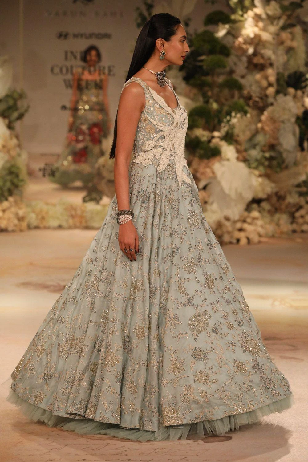 Varun Bahl Seafoam Aari Embroidered Gown 4 Varun Bahl Seafoam Aari Embroidered Gown - Image 2
