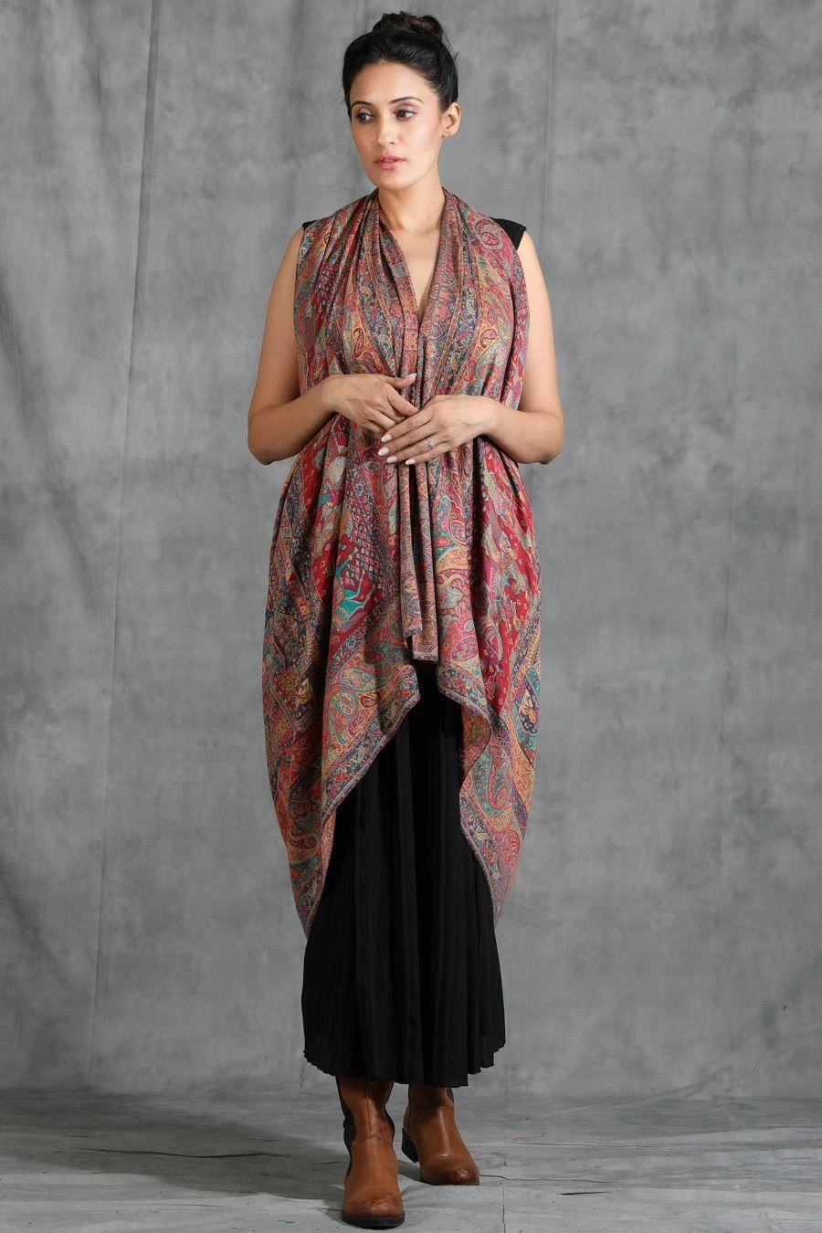 Dusala India Multicoloured Handwoven Cashmere Stole 3 Dusala India Multicoloured Handwoven Cashmere Stole