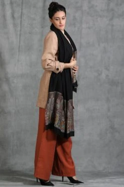 Dusala India Black Handwoven Cashmere Fine Wool Stole -Deals Toggora Store 2211dus14 3