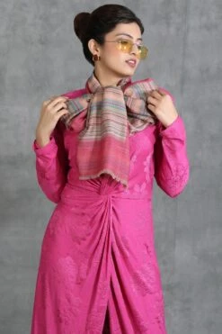 Dusala India Pink Handwoven Pashmina Reversible Stole -Deals Toggora Store 2211dus16 4
