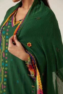 Sunira Designs Green Gulzaar Lace Stole -Deals Toggora Store 2222323sg50 6