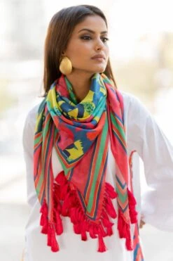 Pooja Keyur Pink Paradise Scarf -Deals Toggora Store 222pok25 2