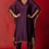 Pooja Keyur Purple Embroidered Silk Kaftan Set -Deals Toggora Store 229pk4 1