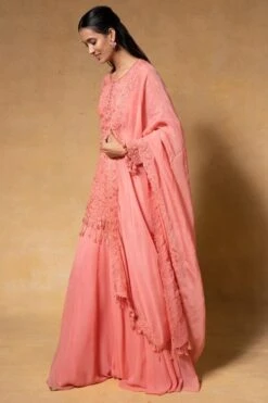 Ahilian Pink Floral Embellished Sharara Set -Deals Toggora Store 2302an03 3