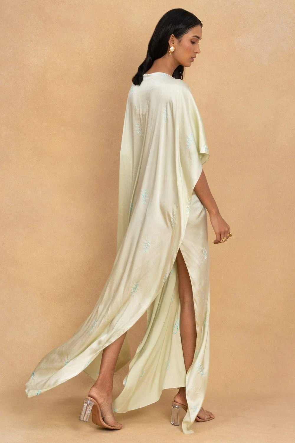 Stephany Beige Front Knot Kaftan Dress 7 Stephany Beige Front Knot Kaftan Dress - Image 5