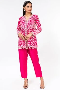 Devika Bhayana Pink Embroidered Kurta & Pants