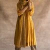 Swatti Kapoor Handwoven Chanderi Scarf In Mustard -Deals Toggora Store 233swk2 1