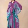 CAPISVIRLEO Purple & Blue Collared Kaftan -Deals Toggora Store 23823cpo12 1