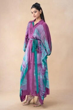 CAPISVIRLEO Purple & Blue Collared Kaftan -Deals Toggora Store 23823cpo12 3