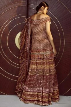 Tarun Tahiliani Deep Red Crushed Kalidar Sharara Set -Deals Toggora Store 242tmp10 4