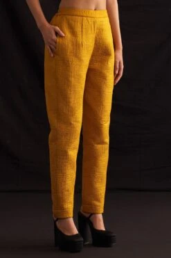 Amrich Mae Quilted Narrow Leg Trousers In Yellow 9 Amrich Mae Quilted Narrow Leg Trousers In Yellow -Deals Toggora Store 25923aml28 3