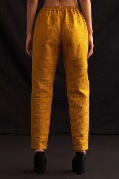 Amrich Mae Quilted Narrow Leg Trousers In Yellow 10 Amrich Mae Quilted Narrow Leg Trousers In Yellow -Deals Toggora Store 25923aml28 4