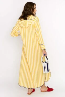Rara Avis Yellow Hand Embellished Kaftan With A Hood -Deals Toggora Store 25ra7 5