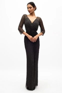Sharnita Nandwana Black Embellished Gown