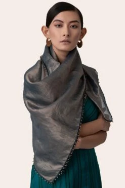 November Noon Jasmine Midnight Blue Scarf