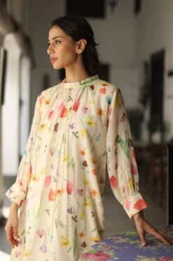 Begum Pret Nilofer Ivory Floral Dress -Deals Toggora Store 272bgp4 3