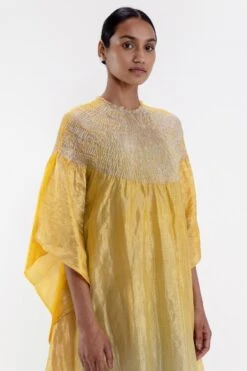 Medium Metallic Yellow Shibori Kaftan -Deals Toggora Store 27423sm18 3