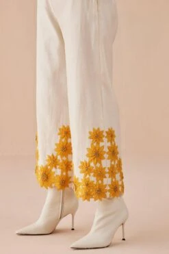 Chandrima Ivory Sunflower Pants -Deals Toggora Store 2811cha11 3