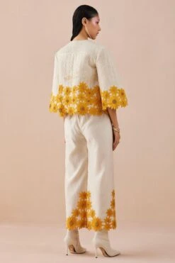 Chandrima Ivory Sunflower Pants -Deals Toggora Store 2811cha11 5