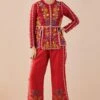Chandrima Red Embroidered Pants 1 Chandrima Red Embroidered Pants -Deals Toggora Store 2811cha47 1
