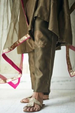 Shorshe Silk Organza Moss Green Stole -Deals Toggora Store 2812sho23 3