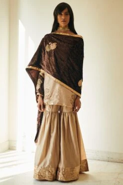 Shorshe Dark Brown Velvet Stole