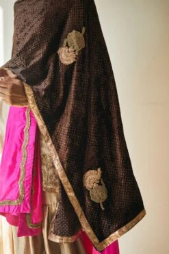 Shorshe Dark Brown Velvet Stole -Deals Toggora Store 2812sho25 4