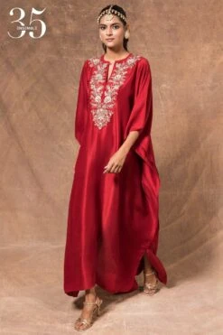 New Products 1 Jayanti Reddy Maroon Embroidered Kaftan
