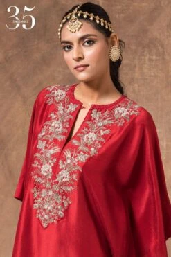 Jayanti Reddy Maroon Embroidered Kaftan -Deals Toggora Store 283jr35 4