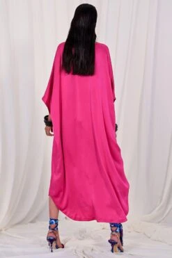 AK-OK By Anamika Khanna Printed Silk Kaftan In Pink -Deals Toggora Store 290423ak4 3