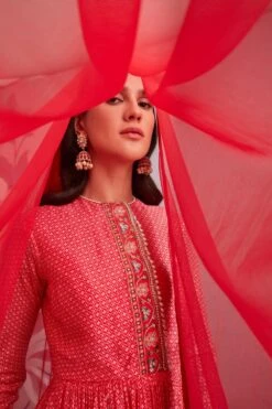 Ridhi Mehra Red Silk Peplum & Gharara Set With Dupatta -Deals Toggora Store 2910rm03 3