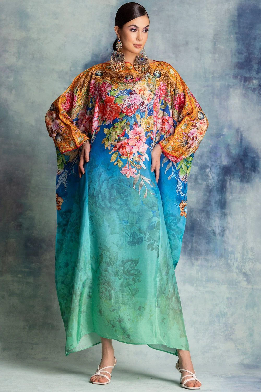 Rajdeep Ranawat Multi-coloured Silk Kaftan 4 Rajdeep Ranawat Multi-coloured Silk Kaftan - Image 2