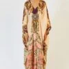 Rajdeep Ranawat Warm Blush Printed Kaftan With Jeweled Waist