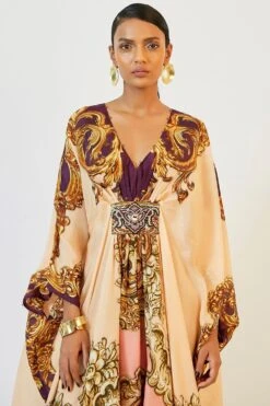 Rajdeep Ranawat Warm Blush Printed Kaftan With Jeweled Waist -Deals Toggora Store 2912rd15 4
