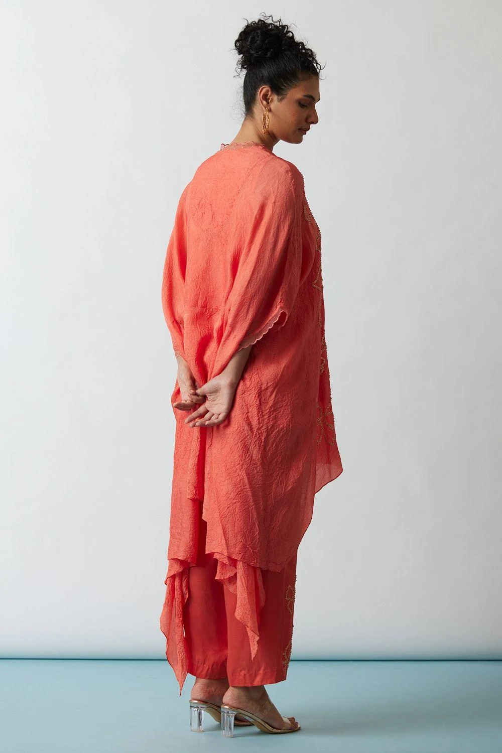 ONE NOT TWO Coral Floral Embellished Kaftan Set 7 ONE NOT TWO Coral Floral Embellished Kaftan Set - Image 5