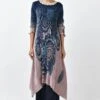 Kiran Uttam Ghosh Blue Kaftan With Batik Print