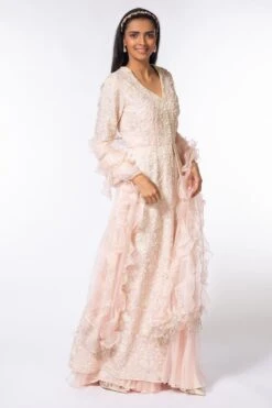 Devika Bhayana Pink Embroidered Sharara Set With Ruffle Dupatta -Deals Toggora Store 297 devb3 3
