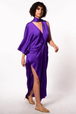 Stephany Purple Kaftan Style Dress -Deals Toggora Store 297step3 4