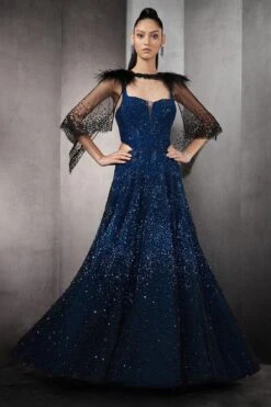 Rohit Gandhi + Rahul Khanna Galaxy Blue Embellished Gown -Deals Toggora Store 3011rr03 3