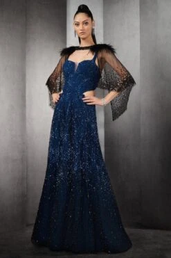 Rohit Gandhi + Rahul Khanna Galaxy Blue Embellished Gown -Deals Toggora Store 3011rr03 4