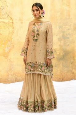 Niti Bothra Ivory Floral Applique Sharara Set -Deals Toggora Store 30323nb2 4