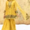 Niti Bothra Yellow Floral Applique Sharara Set
