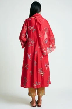 Payal Pratap Red Chanderi Embroidered Scarf -Deals Toggora Store 30rg 42 4